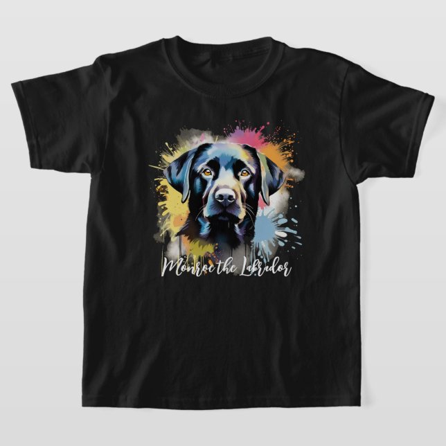 Schwarzer Lab Personalisierter Splash T-Shirt (Ablage )