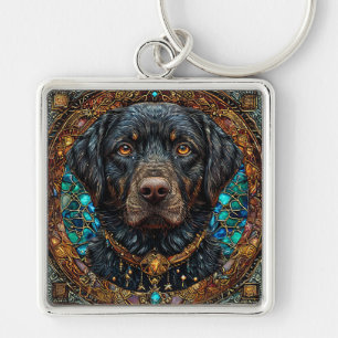 Schwarzer Labradhund Schlüsselanhänger