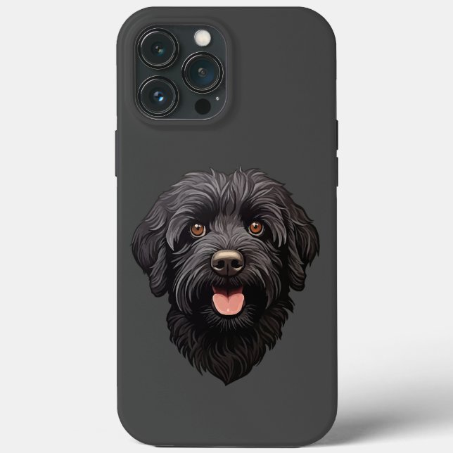 Schwarzer Labradoodle-Hund Case-Mate iPhone Hülle (Rückseite)