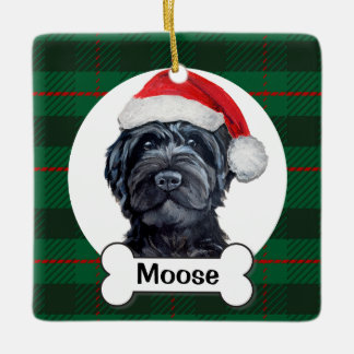 Schwarzer Labradoodle / Schwarzer Goldendoodle Keramikornament