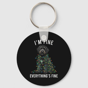Schwarzer Labradoodle Weihnachten Mir geht's gut A Schlüsselanhänger