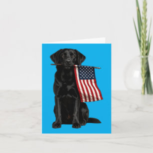 Schwarzer Labrador Amerikanische Flagge Lustig Gol Karte