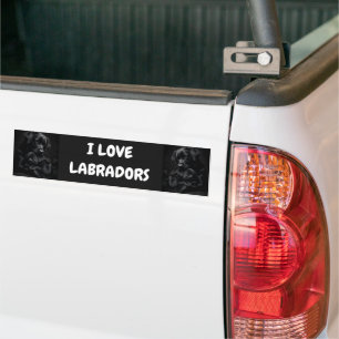 Schwarzer Labrador, Eltern und Kind, Liebesumarmun Autoaufkleber