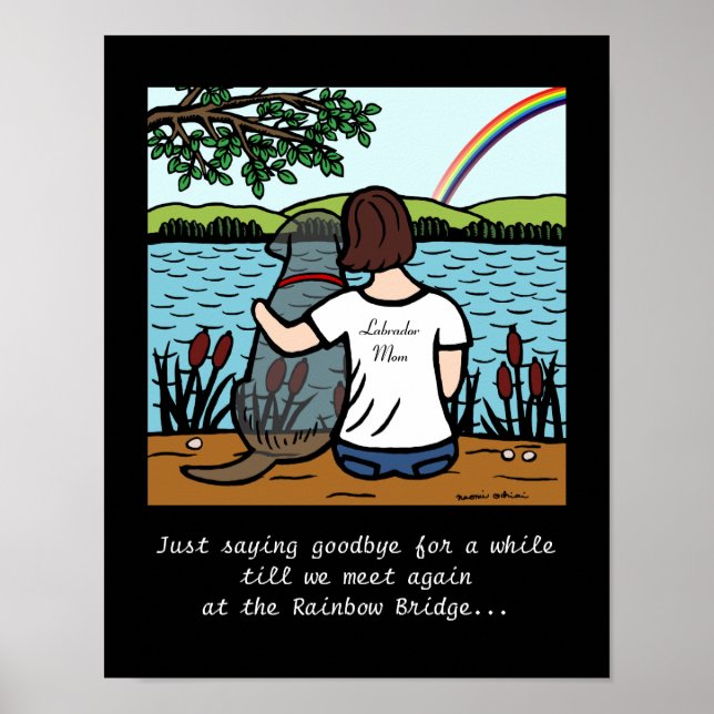 Schwarzer Labrador Engel und Mama 3 Poster (Vorne)