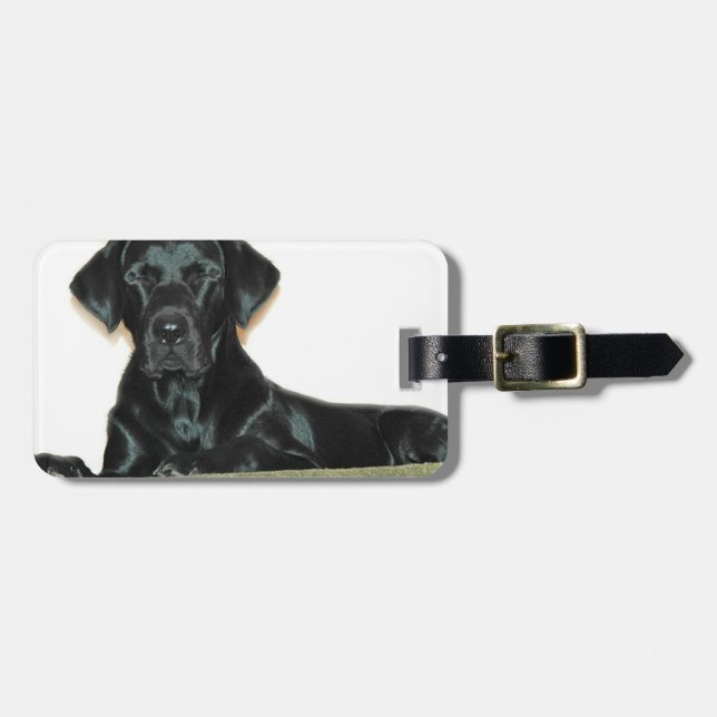Schwarzer Labrador-Gepäck-Umbau Gepäckanhänger (Vorderseite horizontal)