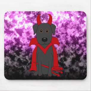 Schwarzer Labrador hübscher Teufel-Halloweens Mousepad