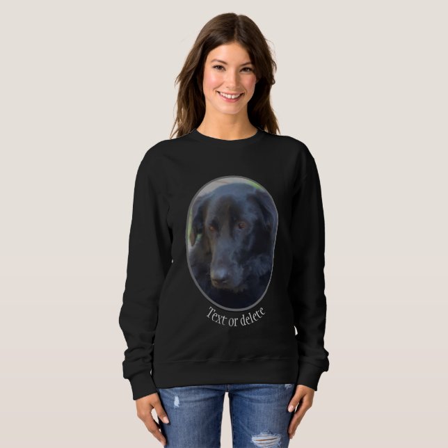 Schwarzer Labrador Hund Personalisiert Sweatshirt (Vorne ganz)