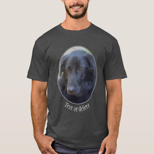 Schwarzer Labrador Hund Personalisiert T-Shirt (Vorderseite)