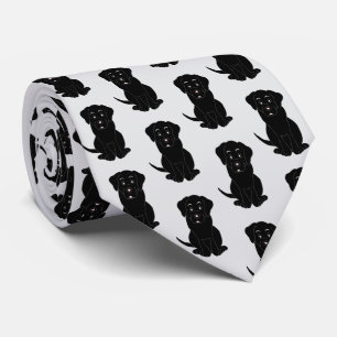 Schwarzer Labrador-Hundedesign Krawatte