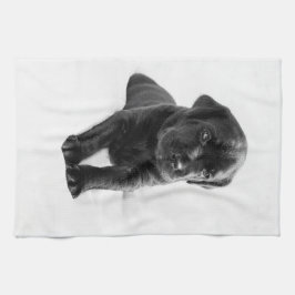 Schwarzer Labrador-Hundewelpe Geschirrtuch