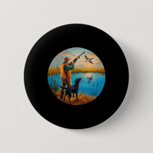 Schwarzer Labrador Jäger Labrador. Jagd Gänse Wass Button