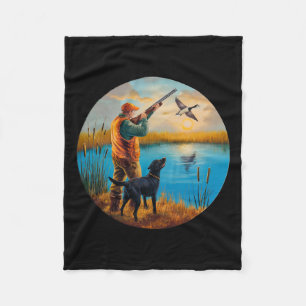 Schwarzer Labrador Jäger Labrador. Jagd Gänse Wass Fleecedecke