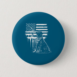 Schwarzer Labrador Lab Amerikanische Flagge Grafik Button