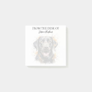Schwarzer Labrador-Liebhaber monogrammierter Hund Post-it Klebezettel