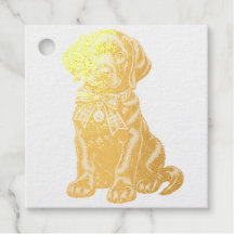 Schwarzer Labrador mit Schleife süßer Gummistempel
