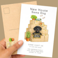 Schwarzer Labrador Neues Haus Umzug bekanntgabe