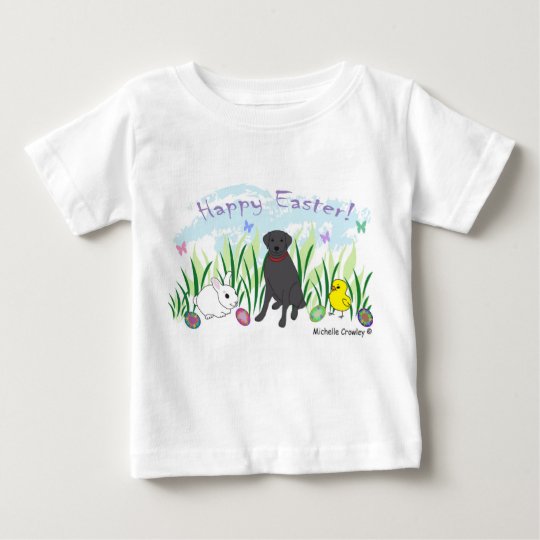 schwarzer Labrador Ostern Baby T-shirt