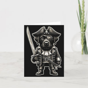Schwarzer Labrador-Pirat-Hund Halloween-Party Karte