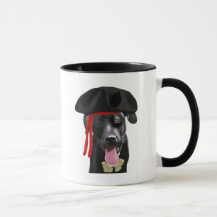 Schwarzer Labrador-Pirat Tasse