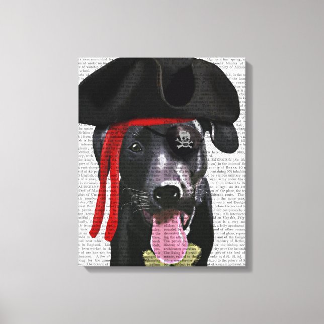 Schwarzer Labrador Pirate Leinwanddruck (Vorderseite)
