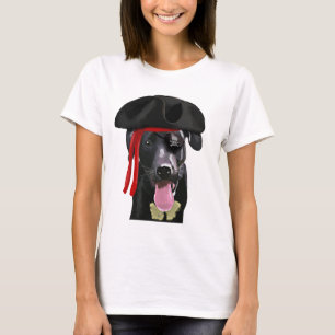 Schwarzer Labrador Pirate T-Shirt