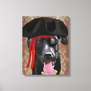 Schwarzer Labrador-Piraten-Hund Leinwanddruck