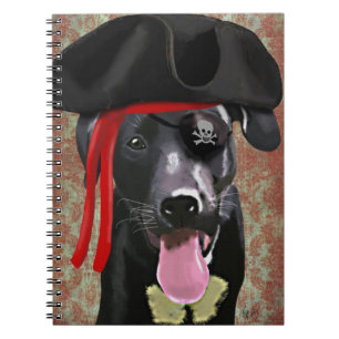 Schwarzer Labrador-Piraten-Hund Notizblock