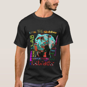Schwarzer Labrador-Pop-Kunst-Entwurfs-T - Shirt
