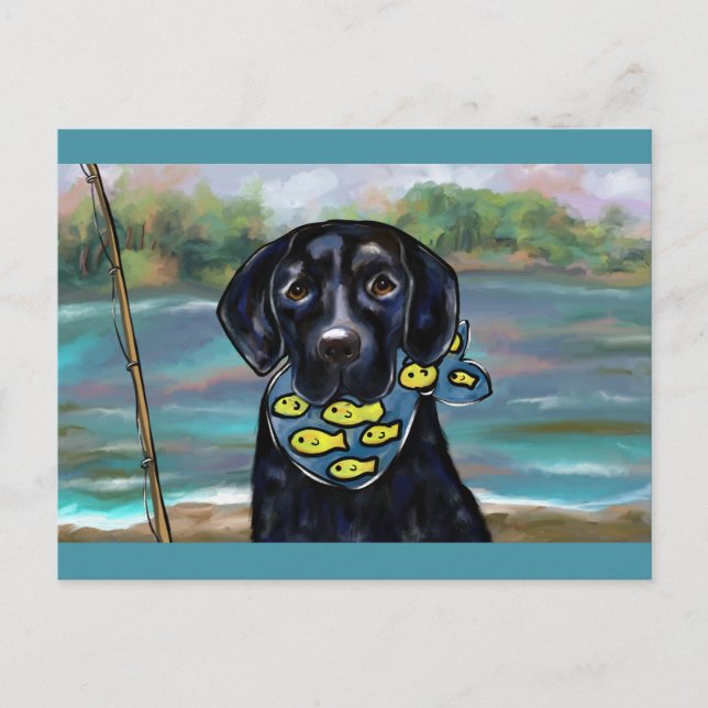 SCHWARZER LABRADOR POSTKARTE (Vorderseite)