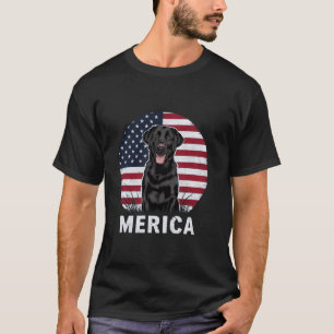 Schwarzer Labrador Retriever 4. Juli Merica USA Fl T-Shirt