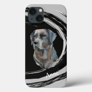 Schwarzer Labrador Retriever Abstrakter Hund wirbe Case-Mate iPhone Hülle