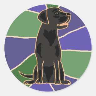 Schwarzer Labrador retriever-Aufkleber Runder Aufkleber
