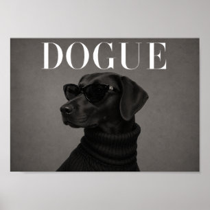 Schwarzer Labrador Retriever Chic Fashion Hund Kun Poster
