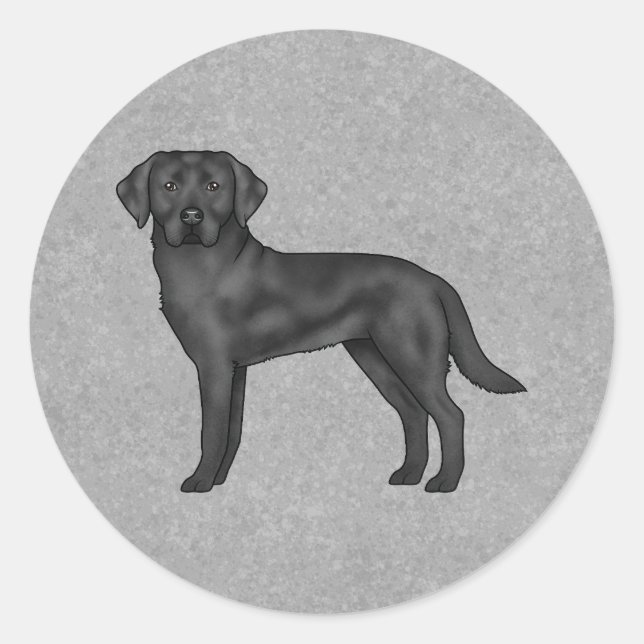 Schwarzer Labrador Retriever Dog Niedlich Canine G Runder Aufkleber (Vorderseite)