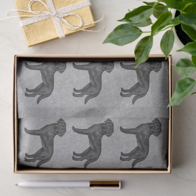 Schwarzer Labrador Retriever Dog Print Pattern Gra Seidenpapier (Geschenk)