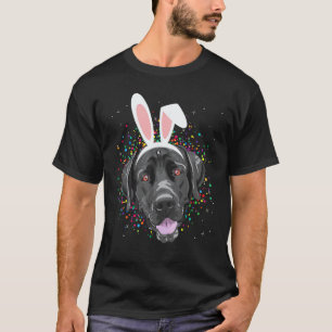 Schwarzer Labrador Retriever Frohe Ostern trägt Ha T-Shirt