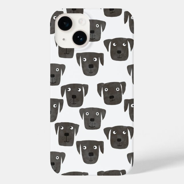 Schwarzer Labrador Retriever Hund Case-Mate iPhone 14 Hülle (Rückseite)