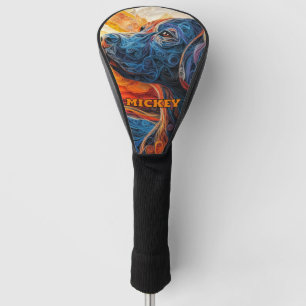 Schwarzer Labrador Retriever Hund Golf Headcover