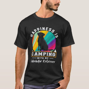 Schwarzer Labrador Retriever Hund Liebe Camping W T-Shirt