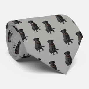 Schwarzer Labrador Retriever Hund Lover Krawatte