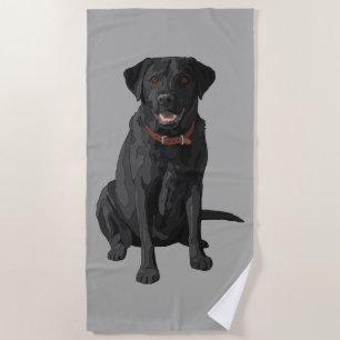 Schwarzer Labrador Retriever Hund Lover Strandtuch