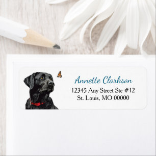 Schwarzer Labrador Retriever Hund Schmetterling Wu