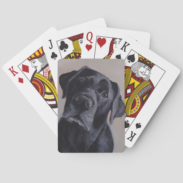 Schwarzer Labrador retriever-Hundespielkarten Spielkarten (Rückseite)