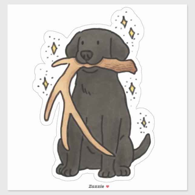 Schwarzer Labrador Retriever Jagd Auto Aufkleber (Blatt)