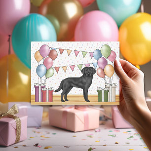 Schwarzer Labrador Retriever Lab Hund Farbige Gebu Einladung