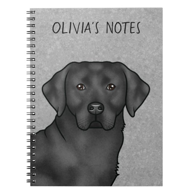 Schwarzer Labrador Retriever Labrador Dog Individu Notizblock (Vorderseite)