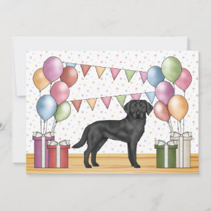 Schwarzer Labrador Retriever Labrador Hund farbenf Einladung