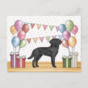 Schwarzer Labrador Retriever Labrador Hund farbenf Postkarte