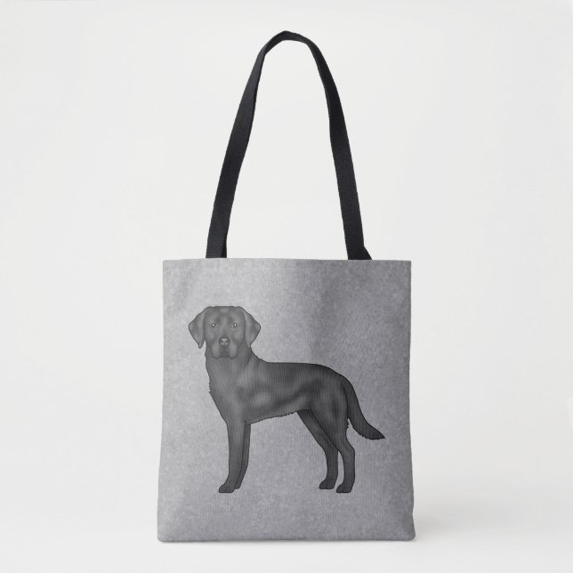 Schwarzer Labrador Retriever Niedlich Cartoon Dog  Tasche (Vorderseite)