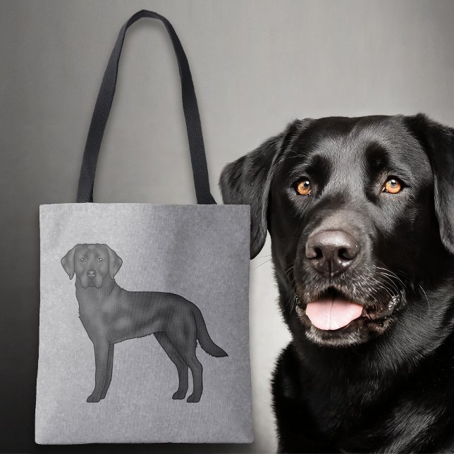 Schwarzer Labrador Retriever Niedlich Cartoon Dog  Tasche (Von Creator hochgeladen)